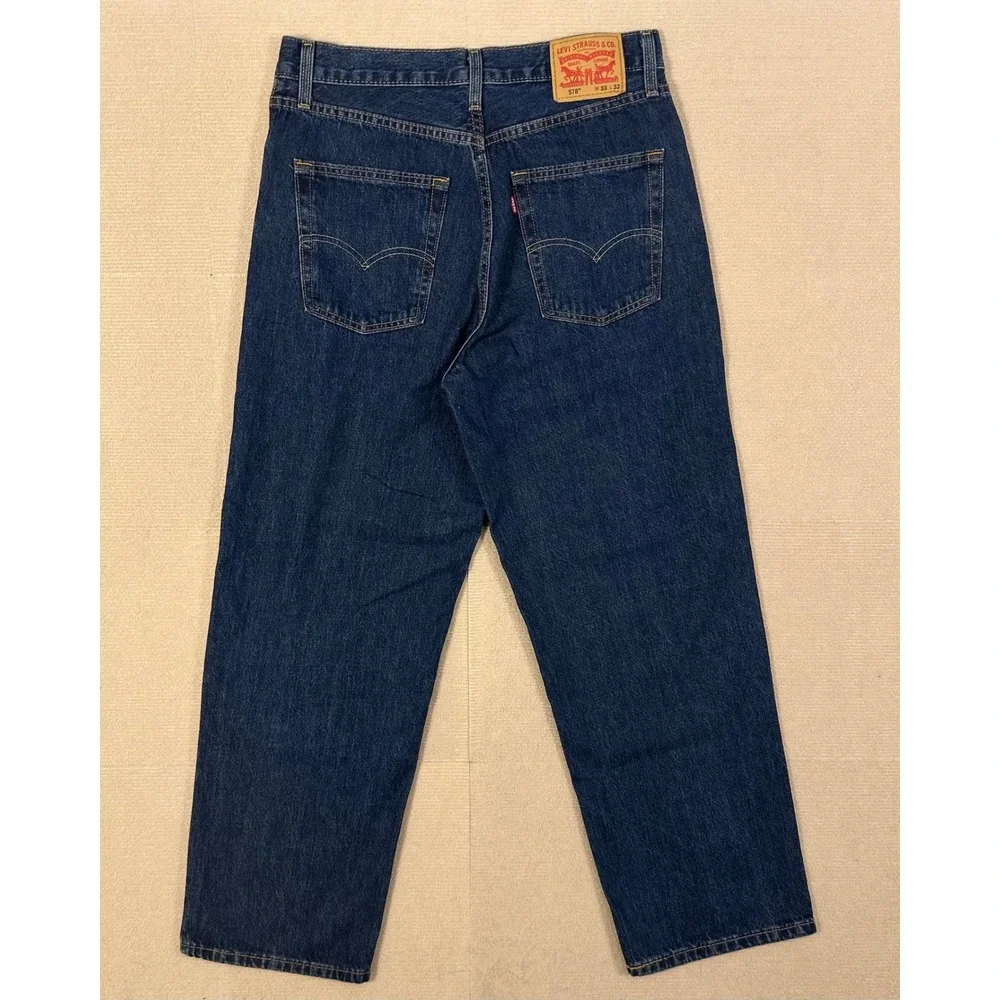 Levi's 578 Baggy Jeans NWOT Mens 33x31 Dark Wash Denim Relaxed Fit (Tag 33x32)